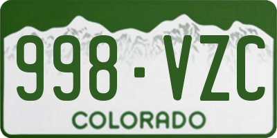 CO license plate 998VZC