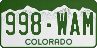 CO license plate 998WAM