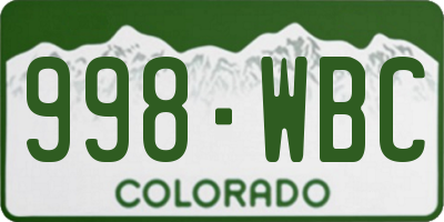CO license plate 998WBC