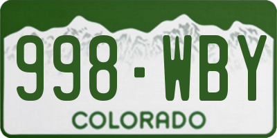 CO license plate 998WBY