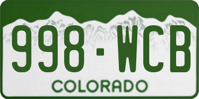 CO license plate 998WCB