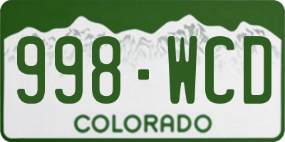 CO license plate 998WCD
