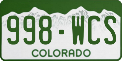CO license plate 998WCS