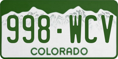 CO license plate 998WCV