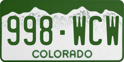 CO license plate 998WCW