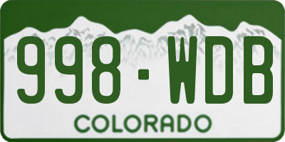 CO license plate 998WDB