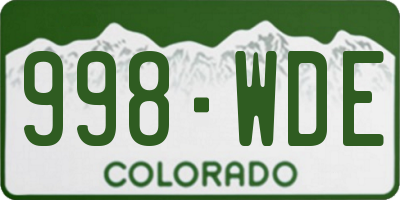 CO license plate 998WDE
