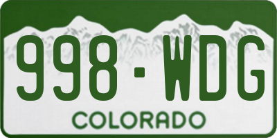 CO license plate 998WDG