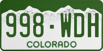 CO license plate 998WDH