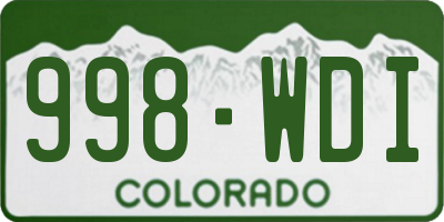 CO license plate 998WDI