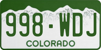 CO license plate 998WDJ