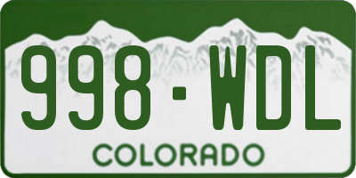 CO license plate 998WDL