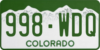 CO license plate 998WDQ