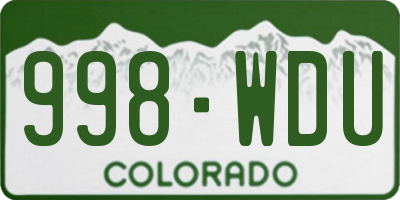 CO license plate 998WDU