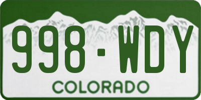 CO license plate 998WDY