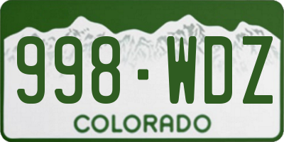 CO license plate 998WDZ