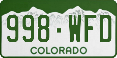 CO license plate 998WFD