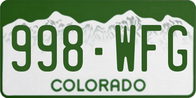 CO license plate 998WFG