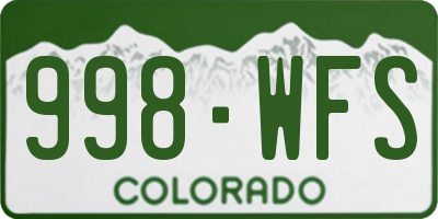 CO license plate 998WFS