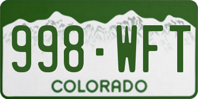 CO license plate 998WFT