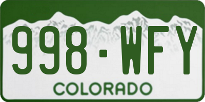 CO license plate 998WFY