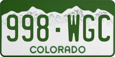 CO license plate 998WGC