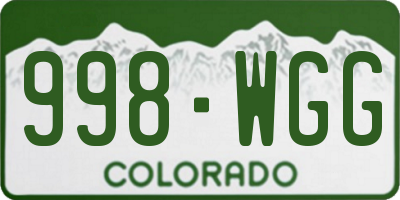 CO license plate 998WGG