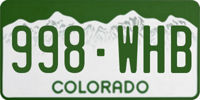 CO license plate 998WHB