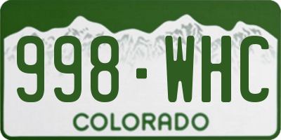 CO license plate 998WHC