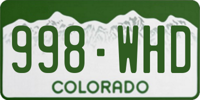 CO license plate 998WHD