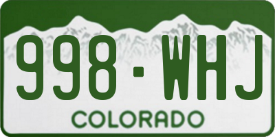 CO license plate 998WHJ