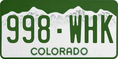CO license plate 998WHK