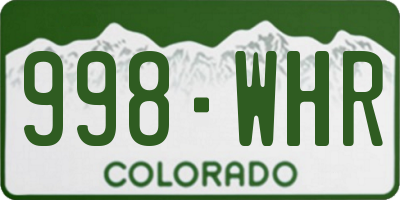 CO license plate 998WHR