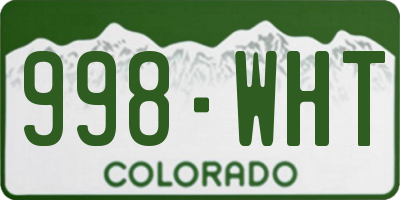 CO license plate 998WHT