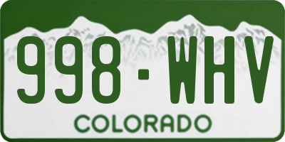 CO license plate 998WHV