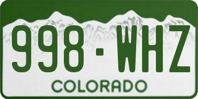 CO license plate 998WHZ