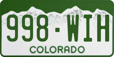 CO license plate 998WIH