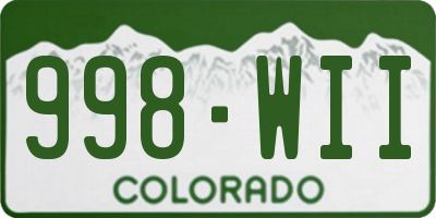 CO license plate 998WII