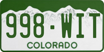 CO license plate 998WIT