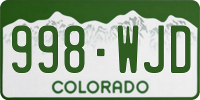CO license plate 998WJD