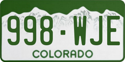 CO license plate 998WJE