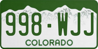 CO license plate 998WJJ
