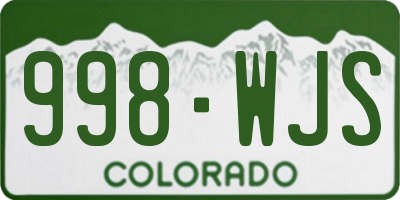 CO license plate 998WJS