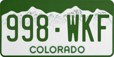 CO license plate 998WKF