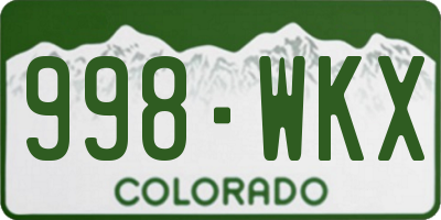 CO license plate 998WKX