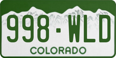CO license plate 998WLD