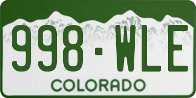 CO license plate 998WLE
