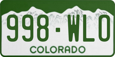 CO license plate 998WLO