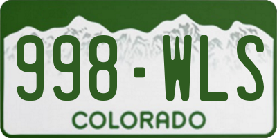 CO license plate 998WLS