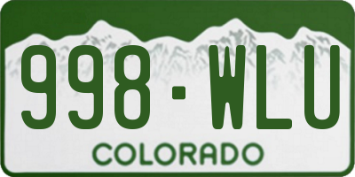CO license plate 998WLU